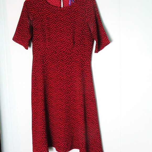 Seraphine Maternity Midi Dress Red Print Size 4 - Picture 1 of 8